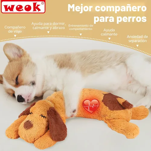Miniatura 7 de WEOK Juguete de latido del corazón para cachorros, Almohada de acurrucamiento cómoda, Ayuda para aliviar la ansiedad del perro, Juguete de peluche
