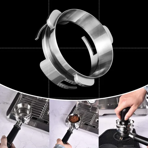 Miniatura 5 de Embudo dosificador manos libres, MATOW embudo dosificador de 54 mm con disparador para molinillo compatible con portafiltros Breville de 54 mm