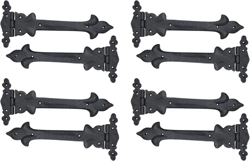 Miniatura 25 de Adonai Hardware Adonijah Bisagra falsa de aluminio para montaje frontal (6.5" x 12 Pack, Negro mate) para puertas de granero, puertas, armarios