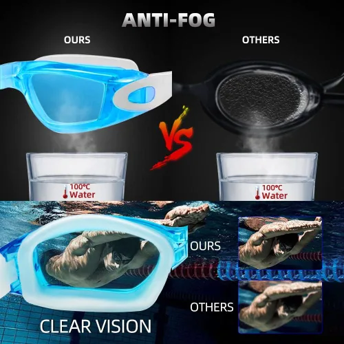 Miniatura 3 de Gafas de natación Juego de gorras de natación gafas de natación de silicona para adultos con gafas antivaho para nadar