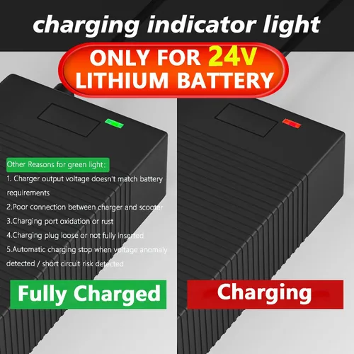 Miniatura 7 de QKIIP Cargador de batería de litio de 24 V, 29.4 V 2 A cargador rápido de repuesto para GoTrax, Razor, Ninebot Electric Scooter/Skateboard Smart LED