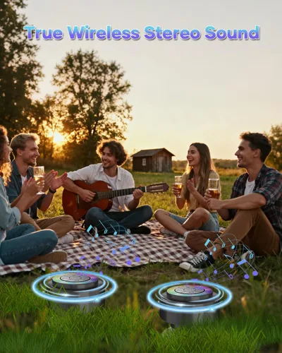 Miniatura 8 de Altavoz de ducha Bluetooth, IP67 impermeable altavoces portátiles con ventosa, espectáculo de luces, micrófono integrado, mini altavoz para baño
