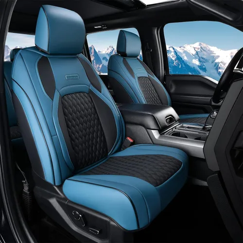 Miniatura 28 de Coverado Fundas de Asientos de Automóvil Juego Completo, Fundas de Asientos de Automóvil de Cuero Impermeables para Dodge RAM 1500 Compatible