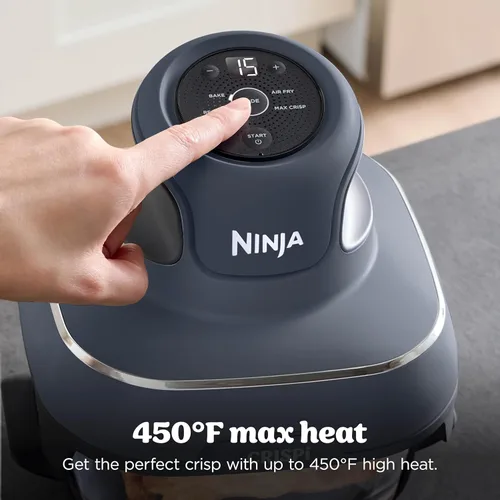 Miniatura 13 de Ninja Crispi - Freidora de aire de vidrio 4 en 1 Con recipientes de vidrio no tóxicos de 4 cuartos y 6 tazas y tapas Apto para microondas, Gris