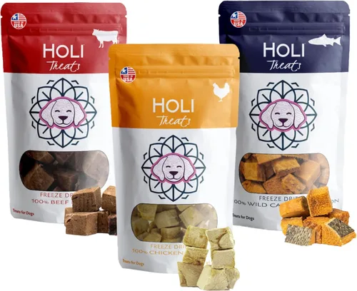 Miniatura 9 de HOLI Paquete variado de golosinas – Golosinas para perros de res, cordero y conejo – Golosinas saludables y naturales liofilizadas para perros