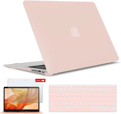 Miniatura 43 de iBenzer Carcasa rígida de plástico con superficie suave 3 en 1 y cubierta para teclado y protector de visualización para MacBook Air, Negro