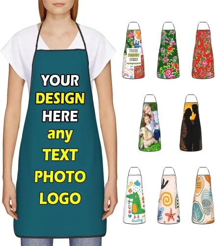 Miniatura 10 de Delantales impermeables personalizados para diseñar tu propia foto logotipo texto para cocinar hornear 28.3 x 20.4 pulgadas