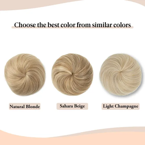 Miniatura 3 de Moño de bailarina, pieza sintética para recoger el cabello, moño de extensión de cabello Q3 de Sarla Natural Blonde