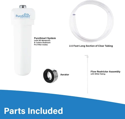 Miniatura 5 de PuroSmart Sistema de tratamiento de agua para el hogar con sistema de ósmosis inversa de alto flujo El sistema compacto de ósmosis inversa se