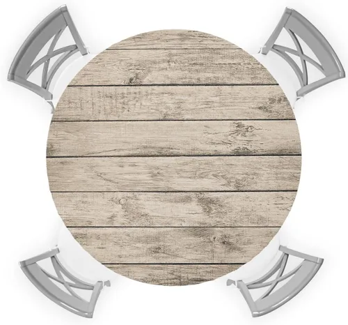 Miniatura 13 de SEVENBABU Mantel redondo de 36 a 44 pulgadas, mantel redondo de vinilo ajustable con borde elástico para fiestas al aire libre, color aguamarina