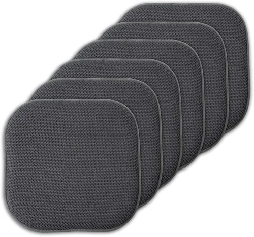 Miniatura 73 de Sweet Home Collection Cojines de espuma viscoelástica para silla, antideslizantes, diseño de panal de abeja, 16 x 16 pulgadas, paquete de 2