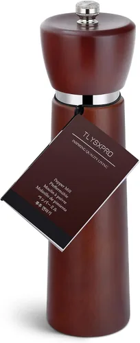 Miniatura 10 de TLYSXPRO Molinillo de pimienta de madera, molinillo de pimienta recargable con mecanismo de cerámica de gran tamaño ajustables mejoradas, molinillo