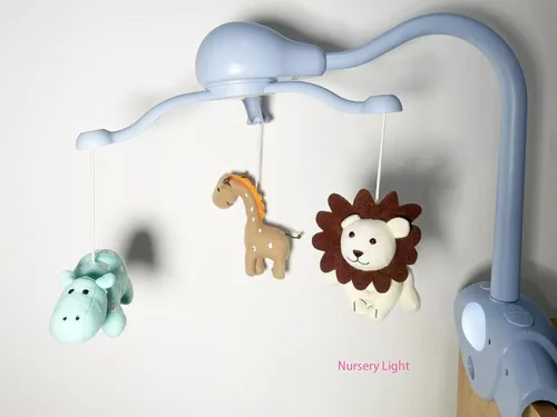 Miniatura 4 de Pack and Play - Cuna móvil para niños o niñas, moisés azul claro con música, rotación, luces de guardería, sonidos naturales, función