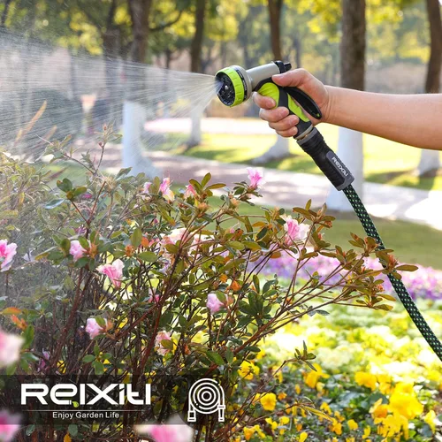 Miniatura 7 de Relxitl Manguera de jardín, manguera de agua flexible, manguera ultraligera no expandible con rociador de 10 funciones, a prueba de fugas, Verde