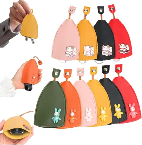 RJDJ Bolso de la llave del cuero de la PU de las frutas lindas, creativo extraíble lindo caso de la llave del coche de la gran capacidad, bolso del