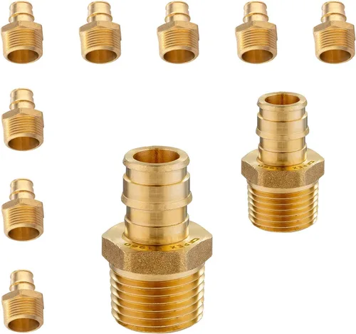 Miniatura 52 de Paquete de 2 accesorios de expansión Niikappu Pex-A, adaptador de flujo completo NPT hembra de 1 pulgada Pex-A x 1 pulgada, accesorio de tubería
