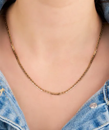 Miniatura 2 de Barzel Collar de cadena marinero chapado en oro de 18 quilates para mujer, collar de oro marino plano