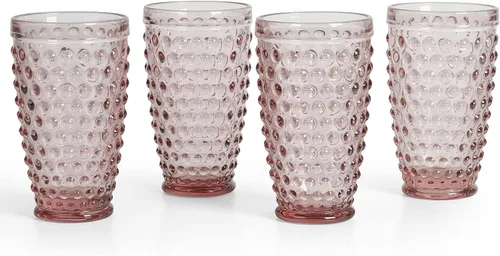 Miniatura 8 de Martha Stewart Chauncey - Paquete de 4 vasos de vidrio hechos a mano de 14.3 onzas, color transparente Transparente (clavo)