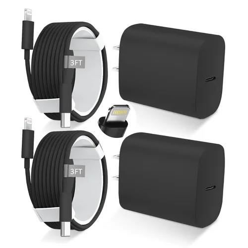 Miniatura 12 de DiHines Cargador rápido para teléfono 14 13 12 11, cable de carga Lightning de 3 pies con bloque de carga USB C de 20 W para teléfono 14/14 Pro