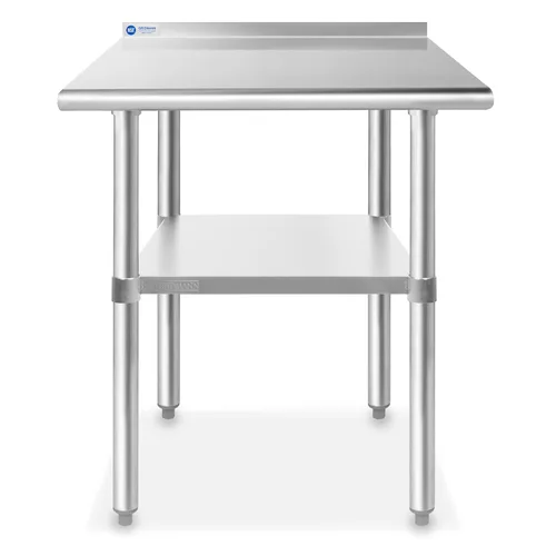 Miniatura 2 de Gridmann Mesa de cocina comercial para trabajo y preparación de alimentos de acero inoxidable, con protector contra salpicaduras de 30 pulgadas x 24