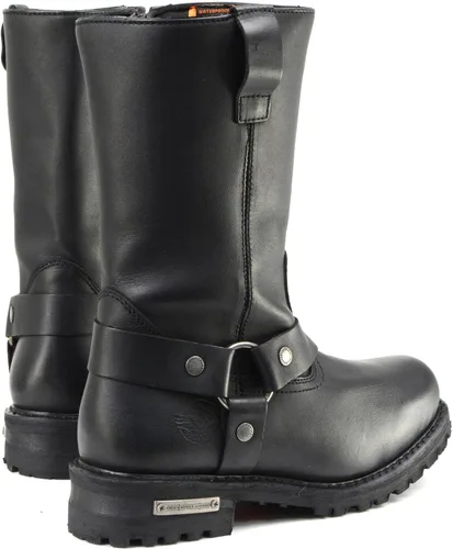 Miniatura 7 de Milwaukee Leather Botas impermeables para hombre, negras, de 11 pulgadas de ancho con puntera cuadrada, con arnés y cremallera MBM9061WP - 7W