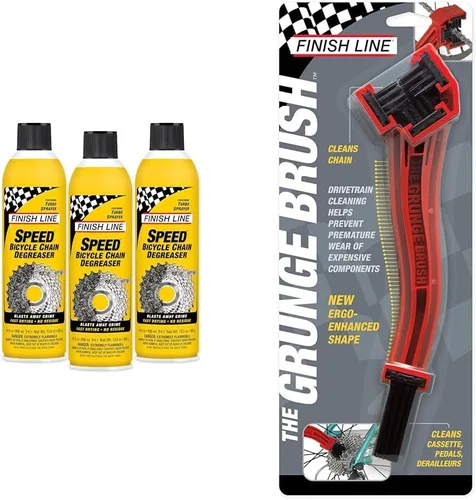 Miniatura 8 de Finish Line Desengrasante de bicicleta de velocidad: potente fórmula seca para cadenas de bicicletas, engranajes y frenos de disco, Turbo Spray