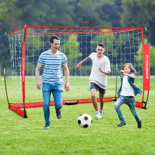 Miniatura 6 de 8x6ft,12x6ft Soccer Goals for Backyard,Portable Soccer Goal Training Equipment,Collapsible Metal Base Soccer Net Set,1 Goal +1 Soccer Ball + 6 Cones