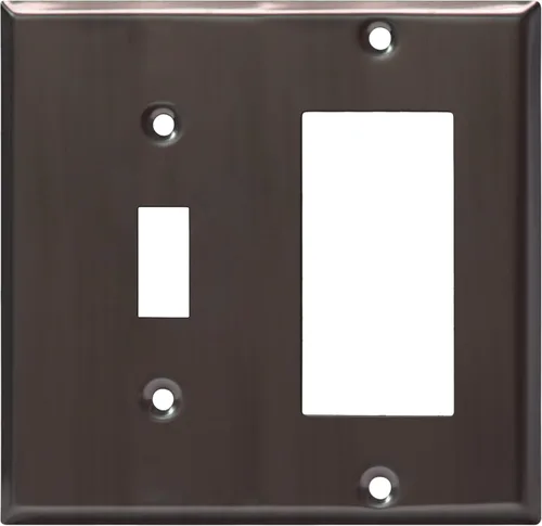 Miniatura 43 de ENERLITES - Placa de pared combinada de acero inoxidable para interruptor de palanca y decorativo, resistente a la corrosión, placa metálica de 2