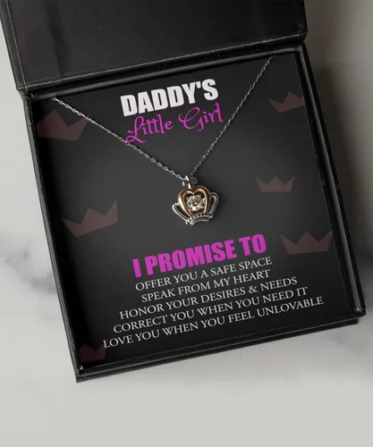 Miniatura 2 de Collar de corona para niña con mensaje de papá - Perfecto para los amantes