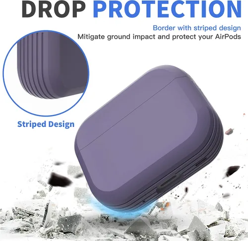 Miniatura 4 de Funda resistente para AirPods Pro 2, a prueba de golpes, funda protectora para Apple AirPods Pro de 2ª generación, lanzada en 2022 (morado profundo)