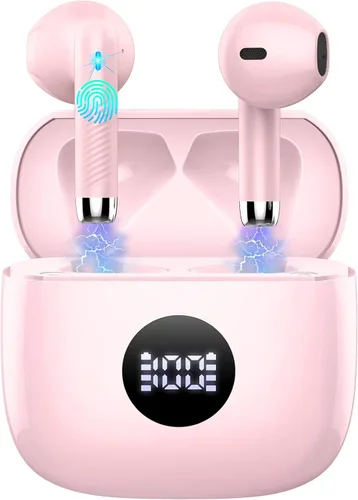 Miniatura 15 de Auriculares inalámbricos, Bluetooth 5.4, auriculares con pantalla LED de energía, bajos estéreo, auriculares Bluetooth intrauriculares