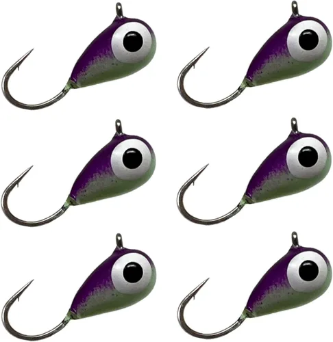 Miniatura 28 de Reaction Tackle Plantillas de pesca en hielo de tungsteno - Plantilla súper sensible en forma de lágrima para panfish, crappie, lucioperca, perca