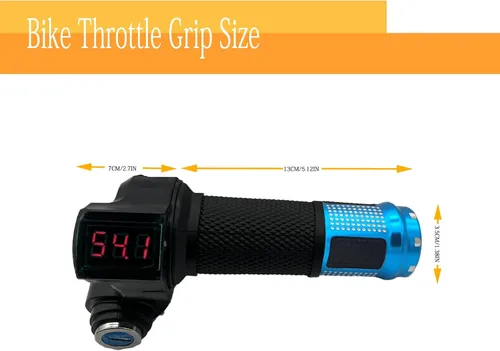 Miniatura 6 de 1 Par de Empuñaduras de Acelerador de Bicicleta Eléctrica, Manillar Giratorio Universal de Bicicleta Eléctrica Scooter con Pantalla LCD de Voltaje