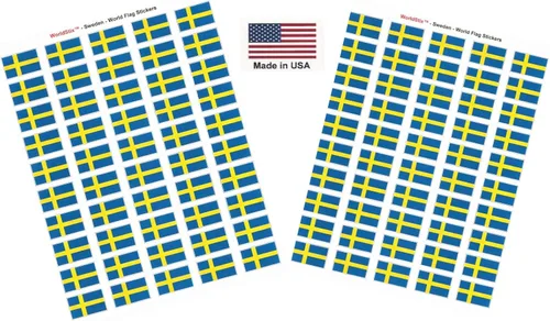 Miniatura 320 de 100 calcomanías de la bandera de Alaska; 1.5" x 1" hechas en Estados Unidos, calcomanías autoadhesivas de la bandera del estado para álbumes