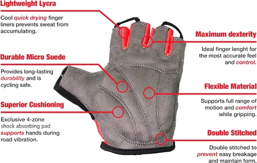 Miniatura 3 de LuxoBike - Guantes de ciclismo, guantes de bicicleta de montaña, guantes de bicicleta Antideslizante, absorción de golpes, acolchado, transpirable