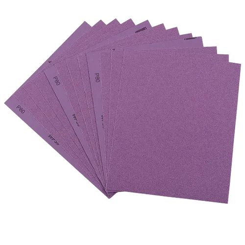 Miniatura 9 de Papel de lija de 120 granos, hojas de lija en seco o húmedo de 9 x 11 pulgadas, papel de lija abrasivo avanzado de alúmina blanca fundida
