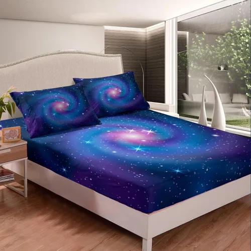 Miniatura 19 de Sábanas de cama con estampado de patas de perro para niños, sábana bajera ajustable de huesos coloridos para los amantes de los perros