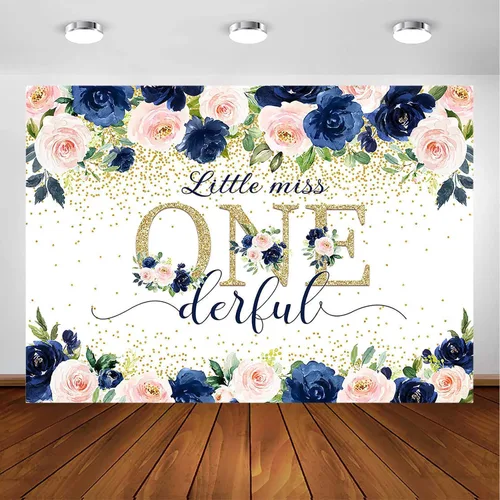 Avezano Miss Onederful - Telón de fondo para fotografía de fiesta de primer cumpleaños, color azul marino, rosa, para fiesta de primer cumpleaños,