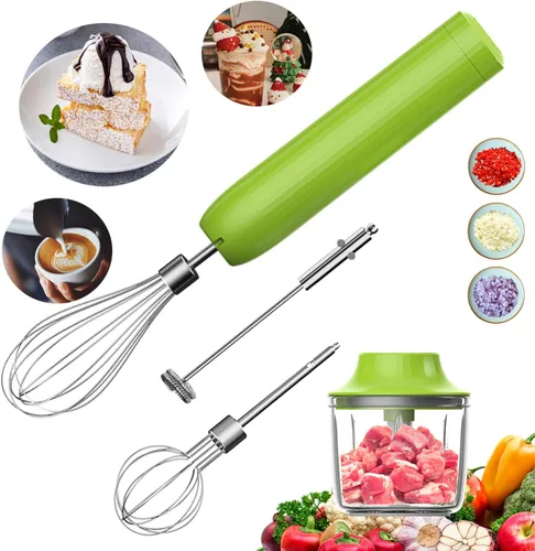 Miniatura 12 de Mezclador de mano inalámbrico MixgoII, batidor eléctrico de mano y espumador de leche, mini mezcladores de mano, batidora de mano recargable y Beige