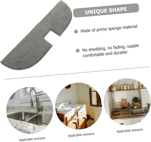 Miniatura 6 de OSALADI Alfombrilla antiderrames para bañera para fregadero de cocina, soporte de esponja absorbente, lavable, protector de fregadero reutilizable