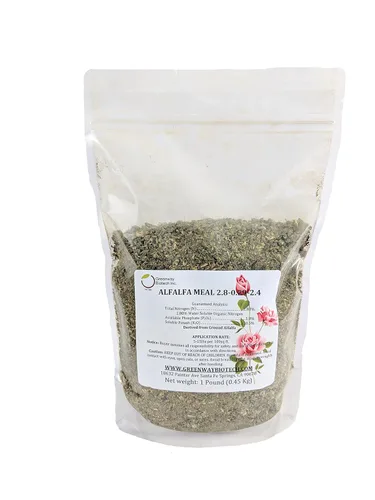 Miniatura 2 de Greenway Biotech, Inc. Fertilizante orgánico de harina de alfalfa 2.5-0-2.5 Alimento para plantas de rosas y vegetales con estimulante