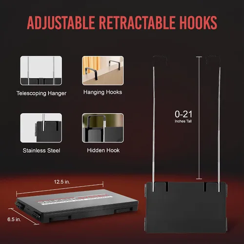 Miniatura 4 de Self-Cut System Espejo de Barbero de 3 Vías con Ganchos Ajustables en Altura, Espejo Tríptico Self Cut de 360° para Cortes de Cabello para Hombres