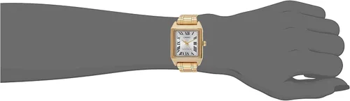 Miniatura 6 de Casio LTP-V007G-9B - Reloj de vestir rectangular de acero inoxidable con esfera dorada romana para mujer, Oro, Movimiento de cuarzo