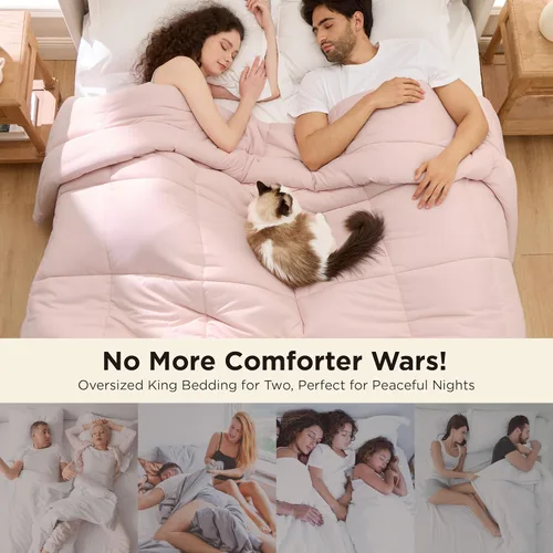 Miniatura 212 de Bedsure Relleno de edredón – Edredones acolchados tamaño King, edredón para todas las estaciones, ropa de cama alternativa de plumón suave, con 8