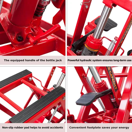 Miniatura 6 de BIG RED Gato Hidráulico de 1.500 lbs para Motocicleta, Mesa de Elevación para Deportes de Potencia Operada por Tijera para Moto, ATV, Bicicleta