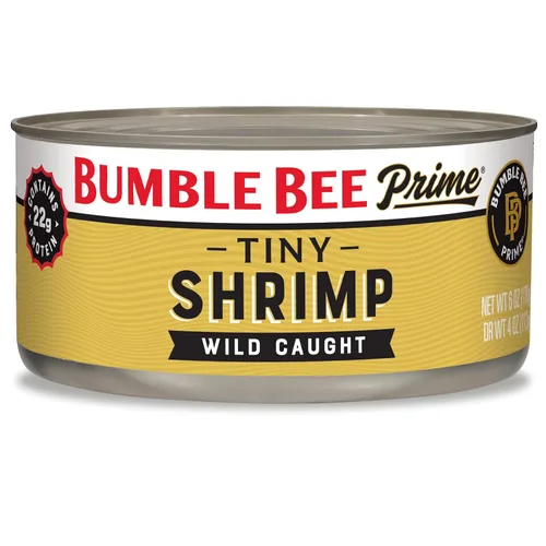 Miniatura 15 de Bumble Bee Camarones enlatados medianos, lata de 6 onzas, camarones en agua, cocidos, pelados, desvenados, 0.78 oz de proteína por porción, sin
