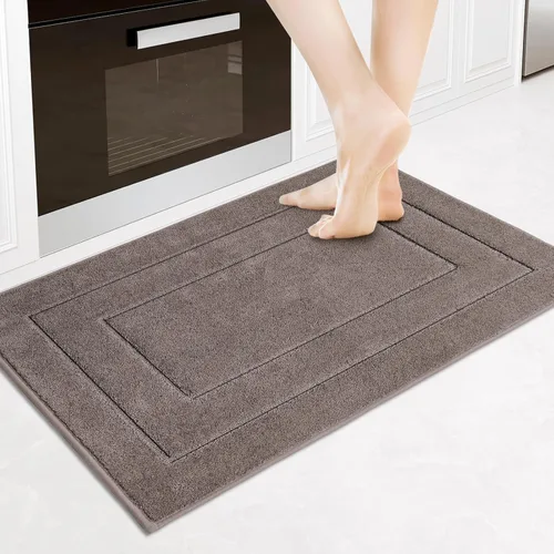 Miniatura 50 de PURRUGS Juego de 2 alfombras de cocina lavables a máquina (24 x 35.5 + 24 x 59 pulgadas), alfombras de pasillo de cocina antideslizantes y Marrón