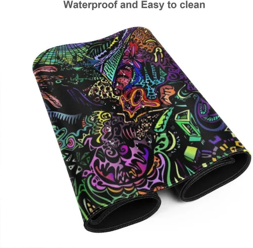 Miniatura 3 de Trippy Psychedelic Art - Alfombrilla de mouse para juegos XXL XL grande para escritorio, antideslizante, larga extendida, alfombrilla de goma