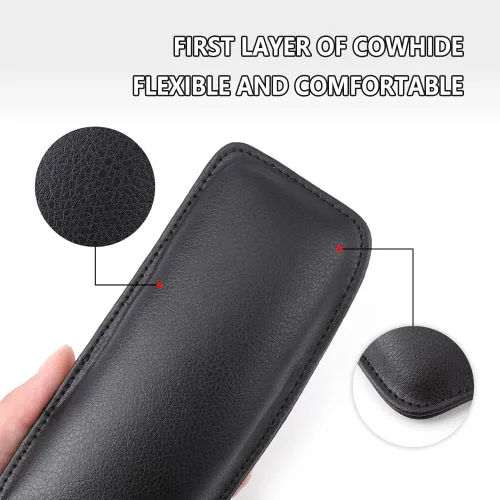 Miniatura 6 de IHOTDER 2 piezas de cojín para rodilla de coche, cojín de cuero suave para puerta de coche y reposabrazos para rodilla, pierna y codo, cojín Negro