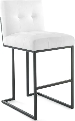 Miniatura 14 de Modway Privy Taburete tapizado de tela de acero inoxidable negro, beige